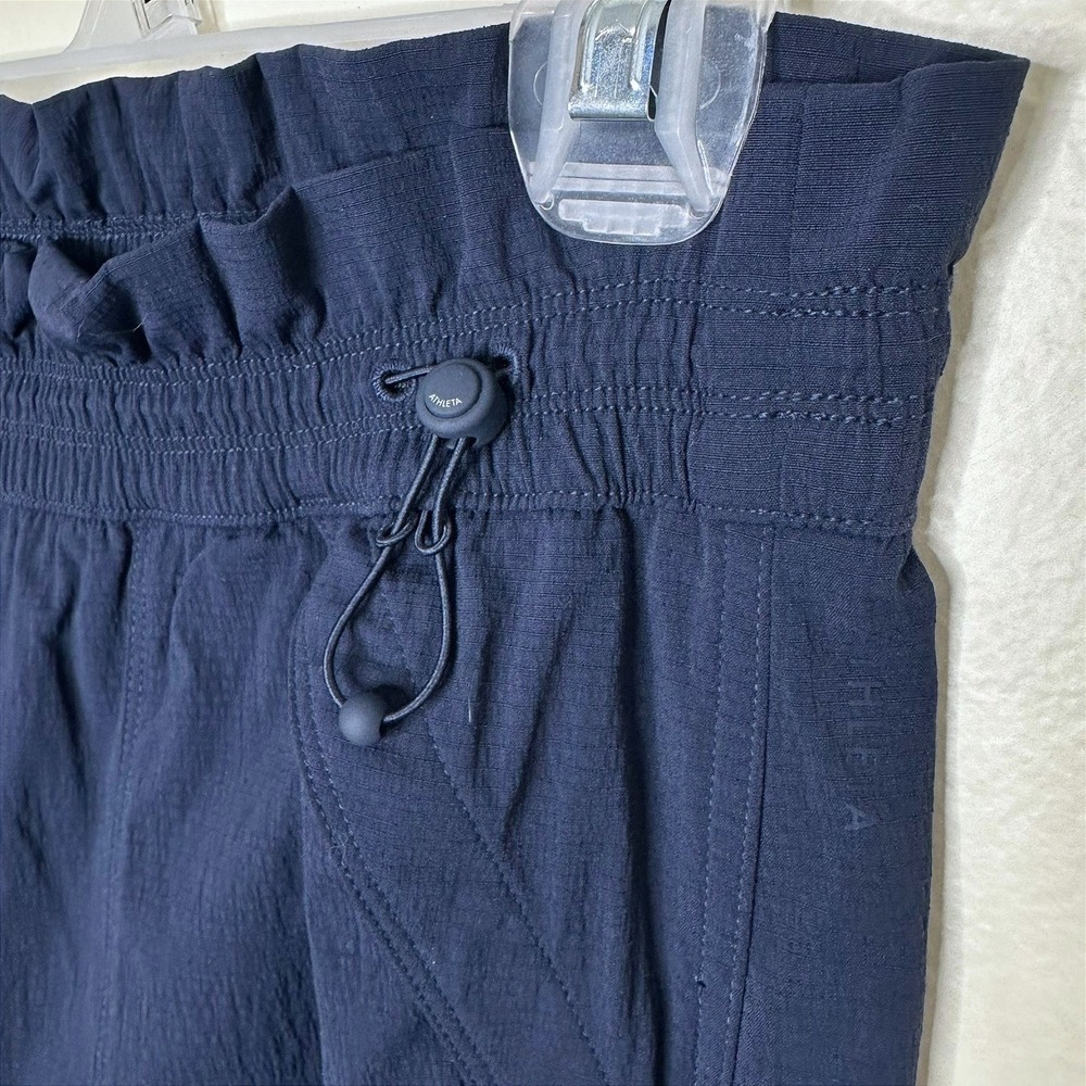 Athleta Trekkie High Rise Parachute Pants Navy Blue Elastic Waist Hiking Size 4 - Picture 8 of 12